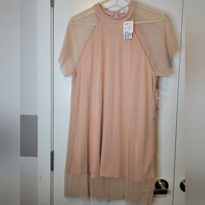 Forever 21 Pink Gold Mesh Short Dress